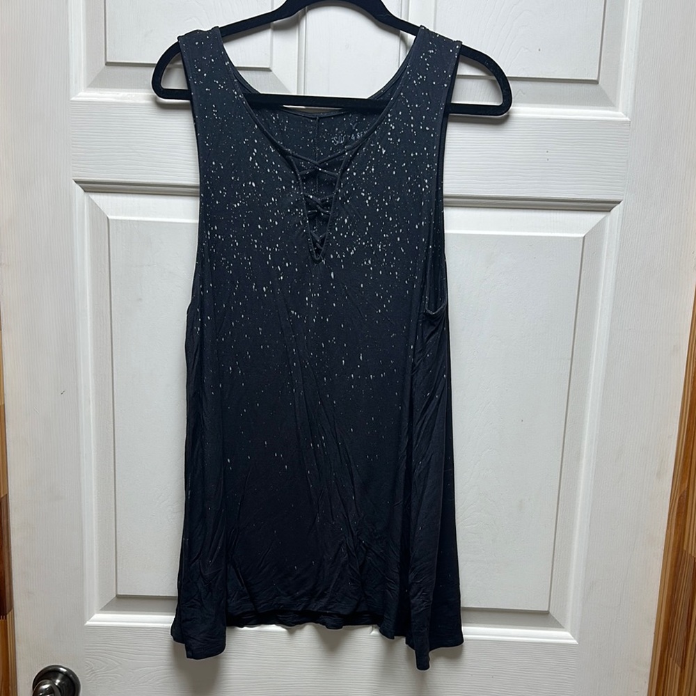 American Eagle Outfitters Black Sequin Tank Top